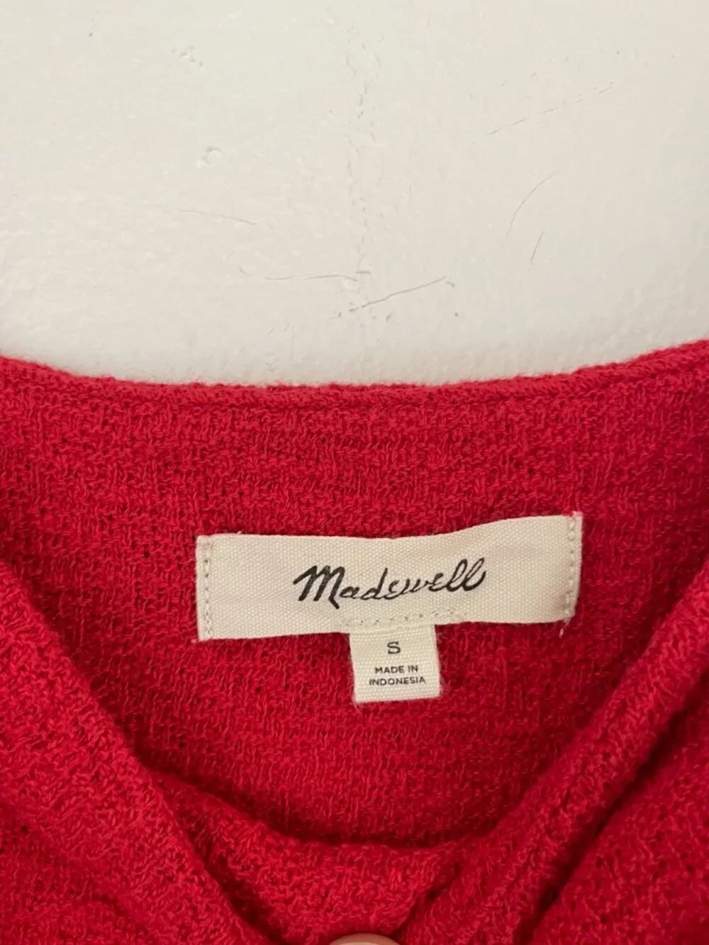 Madewell Red Dot Puff Sleeve Square Neck Peplum Top Size Small